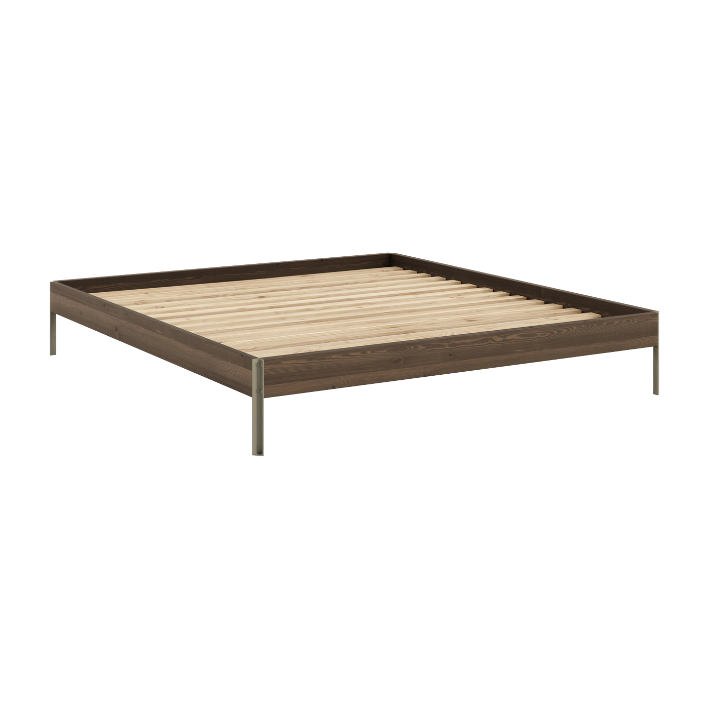 Bettgestell aus Stahl in den Farben Sage Green und Pine Carob Brown, 180 x 200 cm, Core – Karup Design
