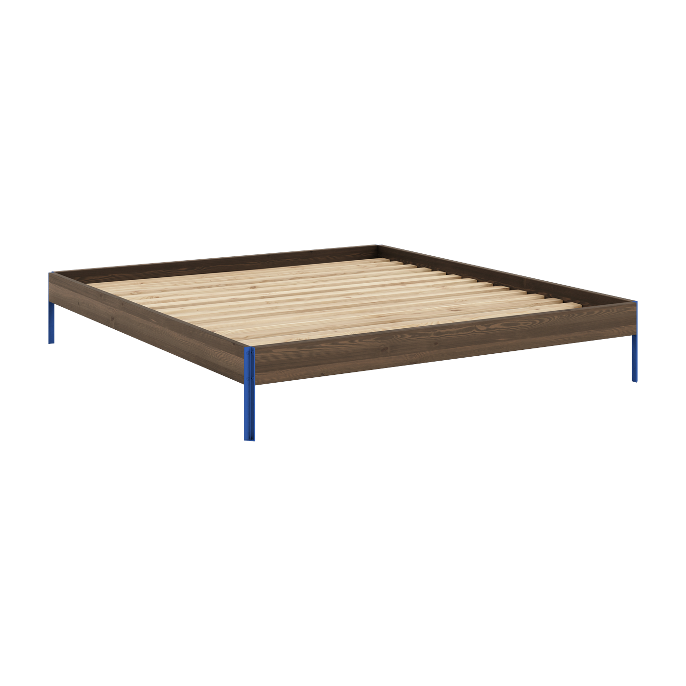Lattenrost aus Stahl in Vivid Blue und Kiefer in Carob Brown, 180 x 200 cm Core - Karup Design