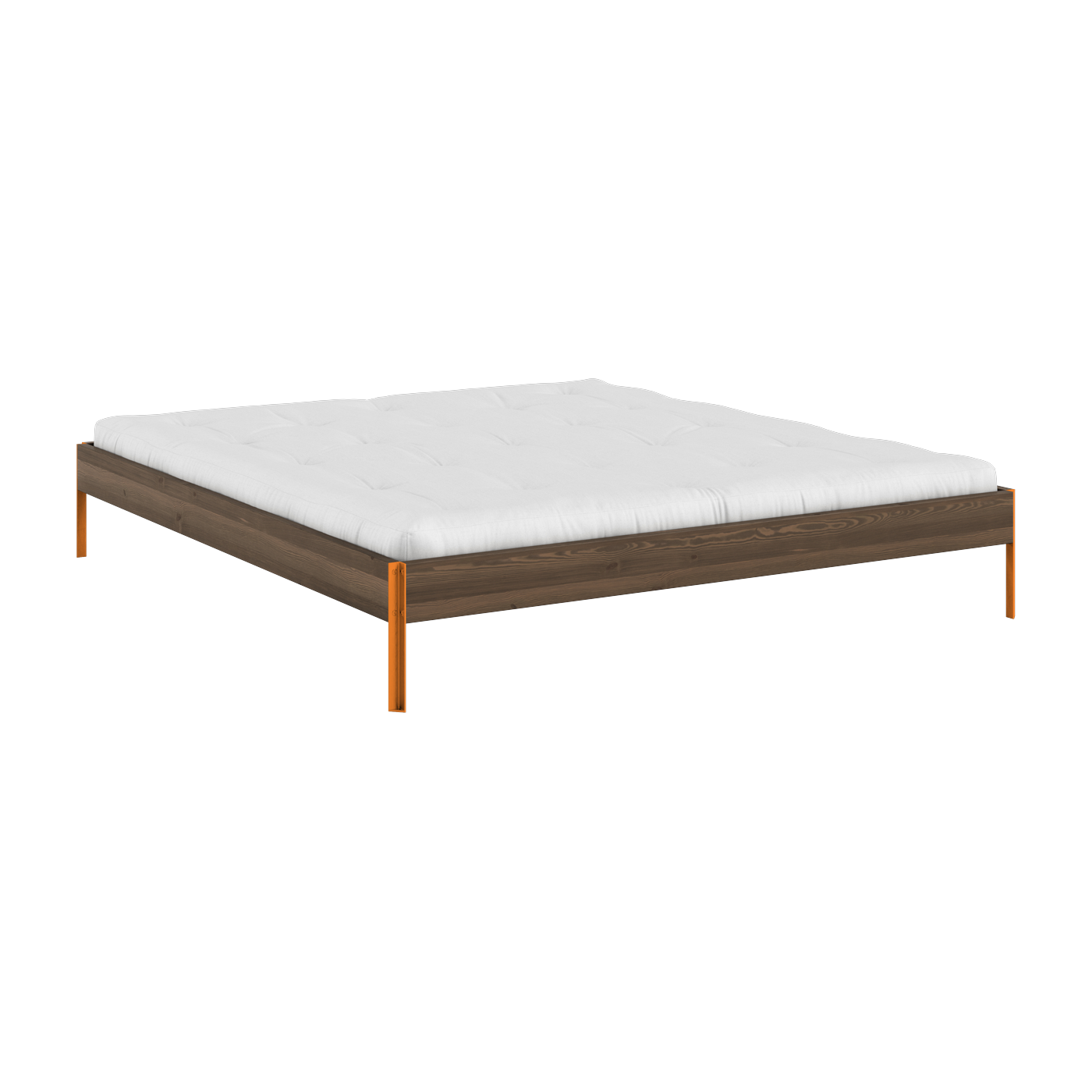Lattenrost aus Stahl in Solar Orange und Kiefer Carob Brown 180 x 200 cm Core - Karup Design