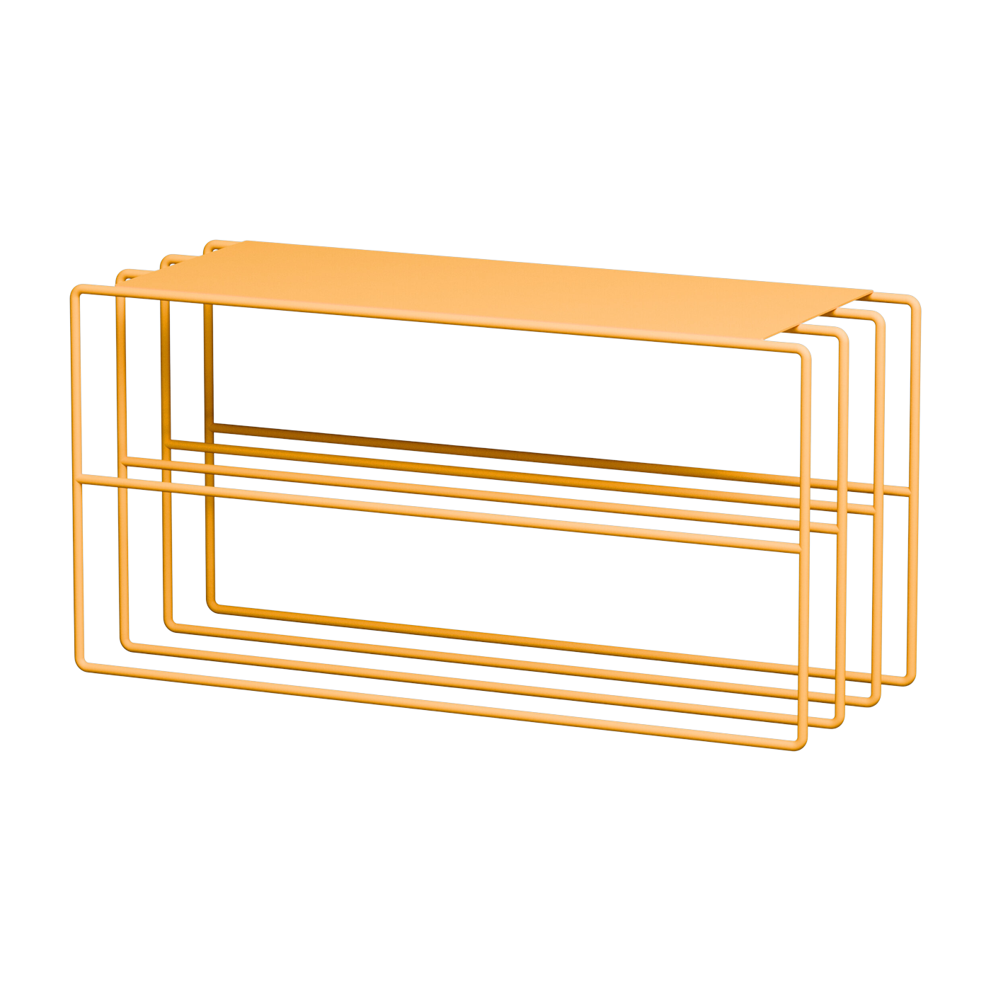 Etagère à chaussures en acier jaune 80x30x41cm Neva - Metallbude