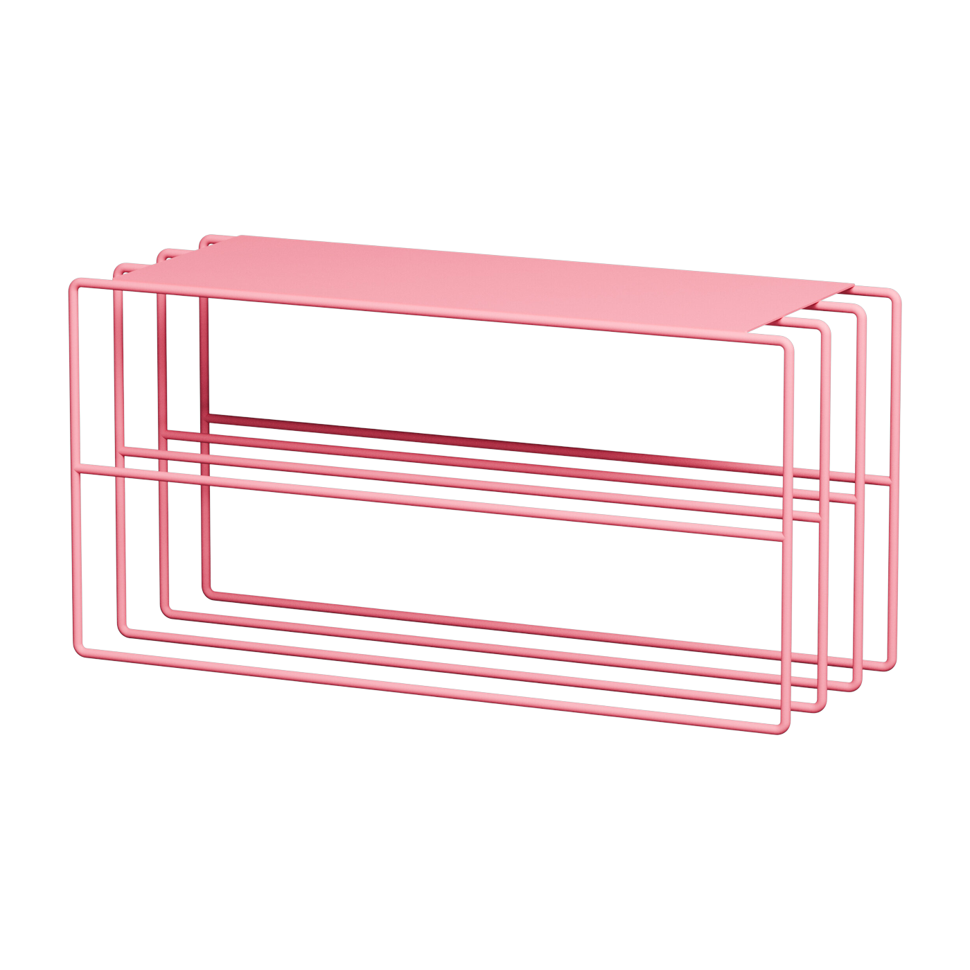 Etagère à chaussures en acier rose 80x30x41cm Neva - Metallbude
