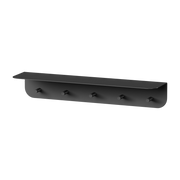 Perchero de pared de acero negro con 5 ganchos, 60 x 15, 5 x 10, 5 cm Malou - Metallbude