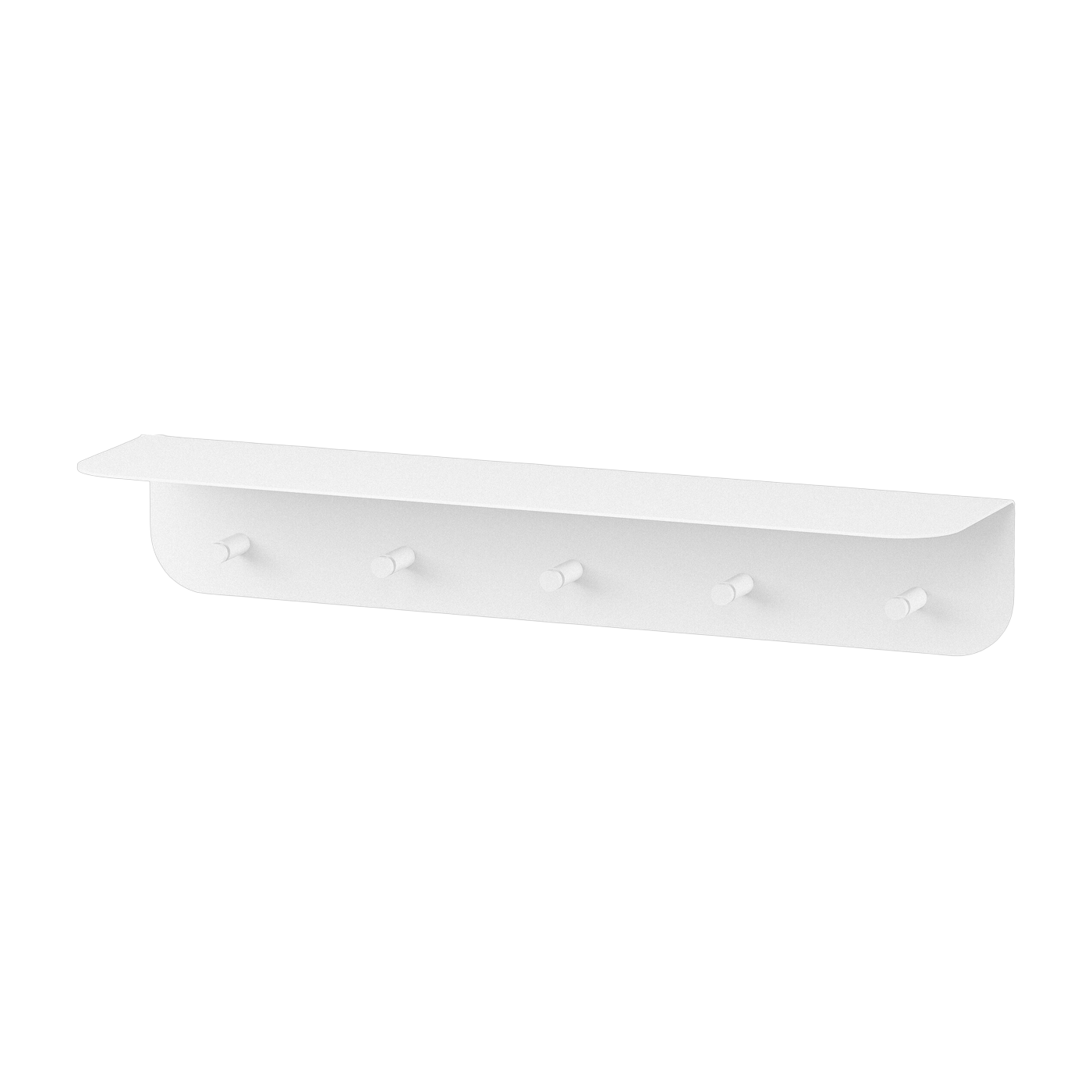 Porte-manteau mural en acier blanc 5 crochets 60x15,5x10,5cm Malou - Metallbude