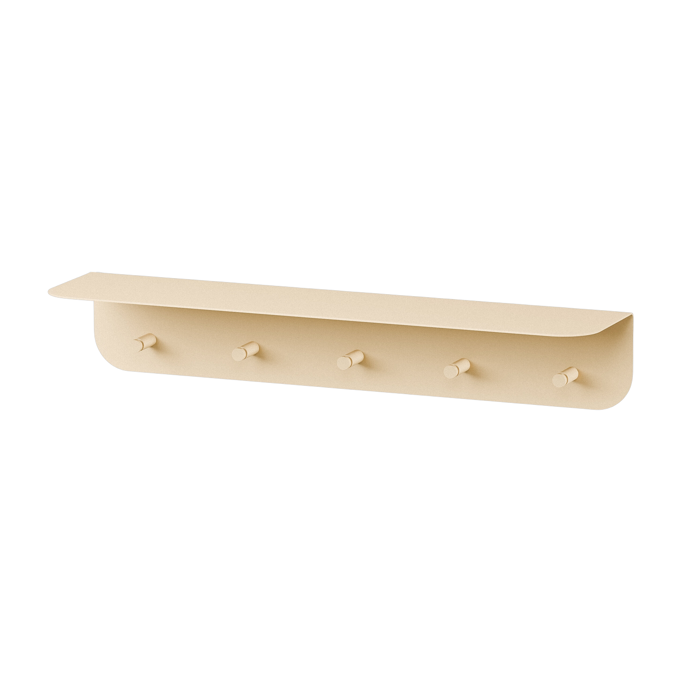 Porte-manteau mural en acier beige 5 crochets 60x15,5x10,5cm Malou - Metallbude