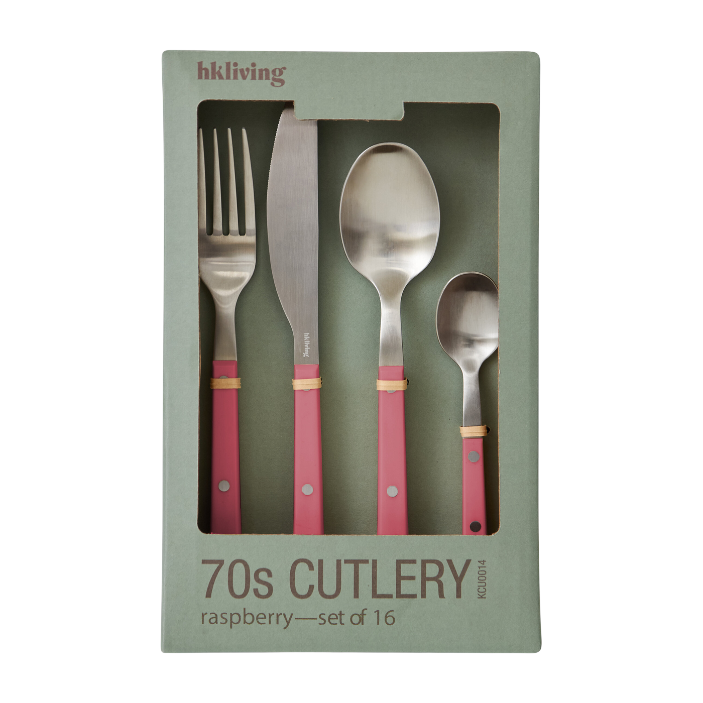 Besteck aus Stahl in Himbeerrosa 70s cutlery – HKliving