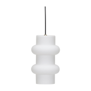 Suspensión de cristal opalino esmerilado blanco mat 15x25cm doble Pilule - Hübsch