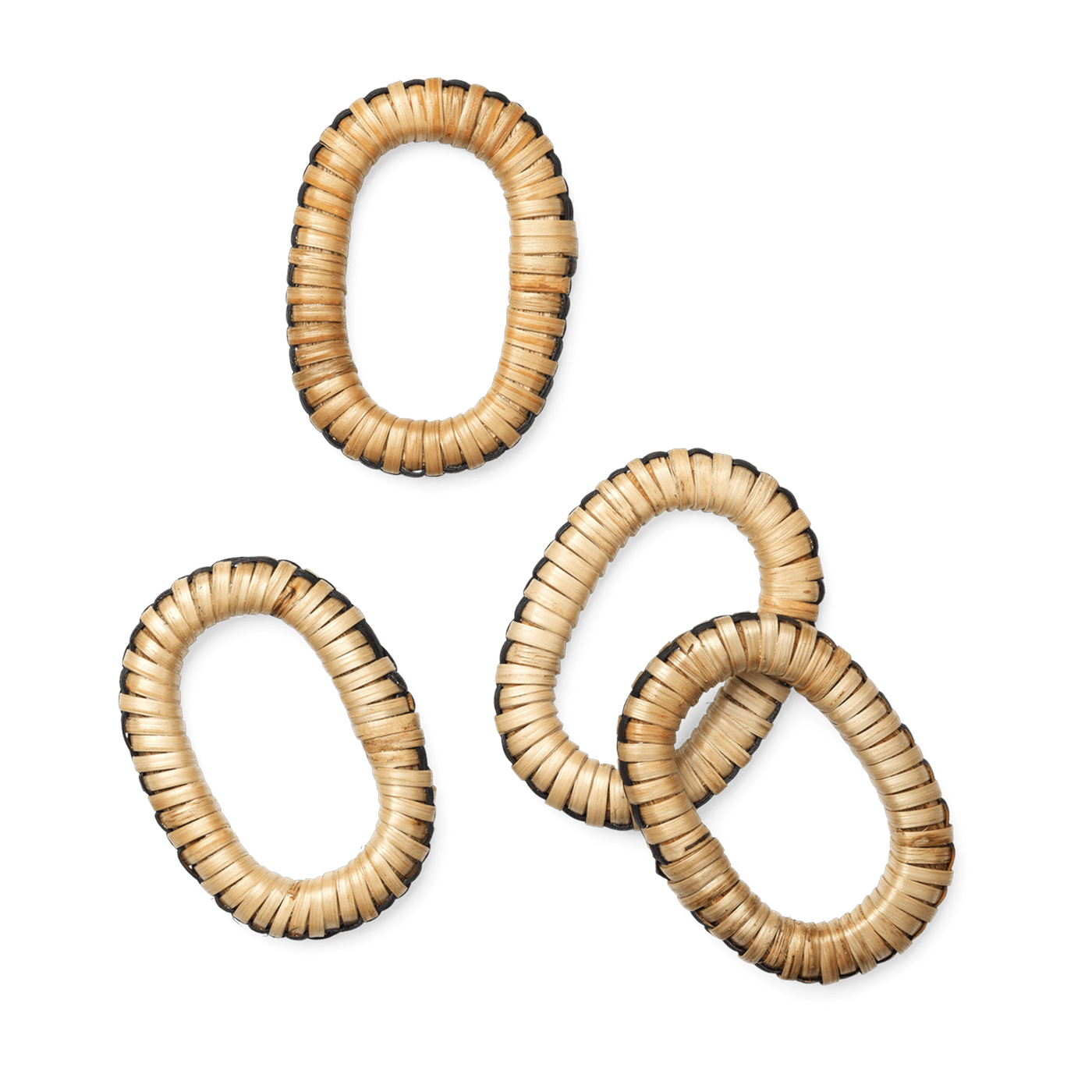 rotin and mango wood woven napkin rings - Ferm living