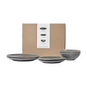 Nordic gray stoneware dinnerware set for two Rain - Broste Copenhagen