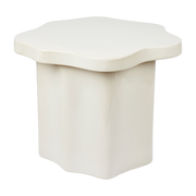 Table d'appoint en grès émaillé brillant blanc 42,5x46,5x36cm Sonja - Broste Copenhagen