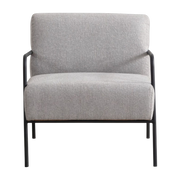 Fauteuil en textile gris en acier noir 90x70x75cm Bergère - Home Design