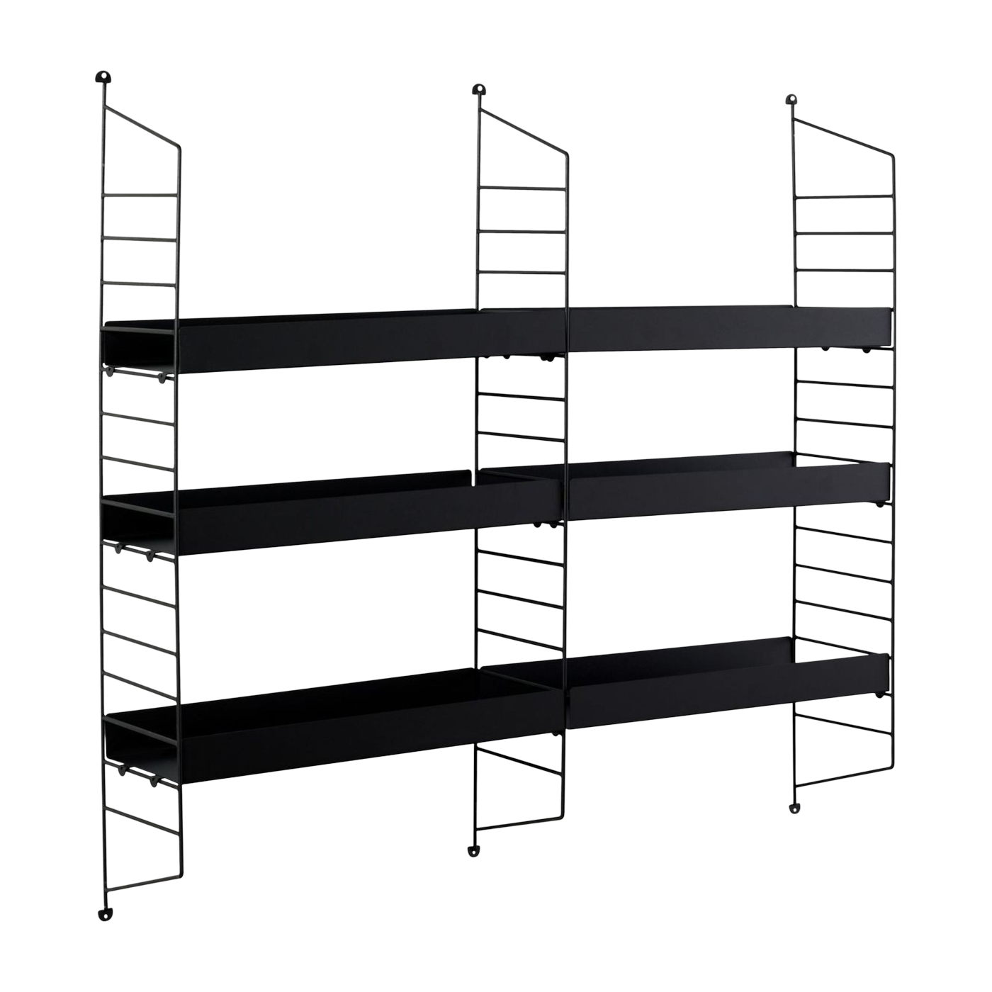 Wandregal aus schwarzem Stahl 100 x 98 x 21 cm – Home design
