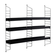 Black steel wall shelf 100x98x21cm - Home design