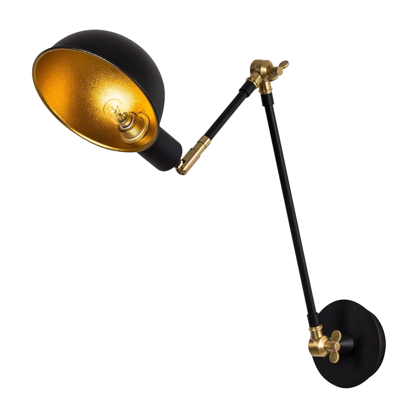 Black and gold metal wall lamp 30x50x15cm Sivani - Home Design