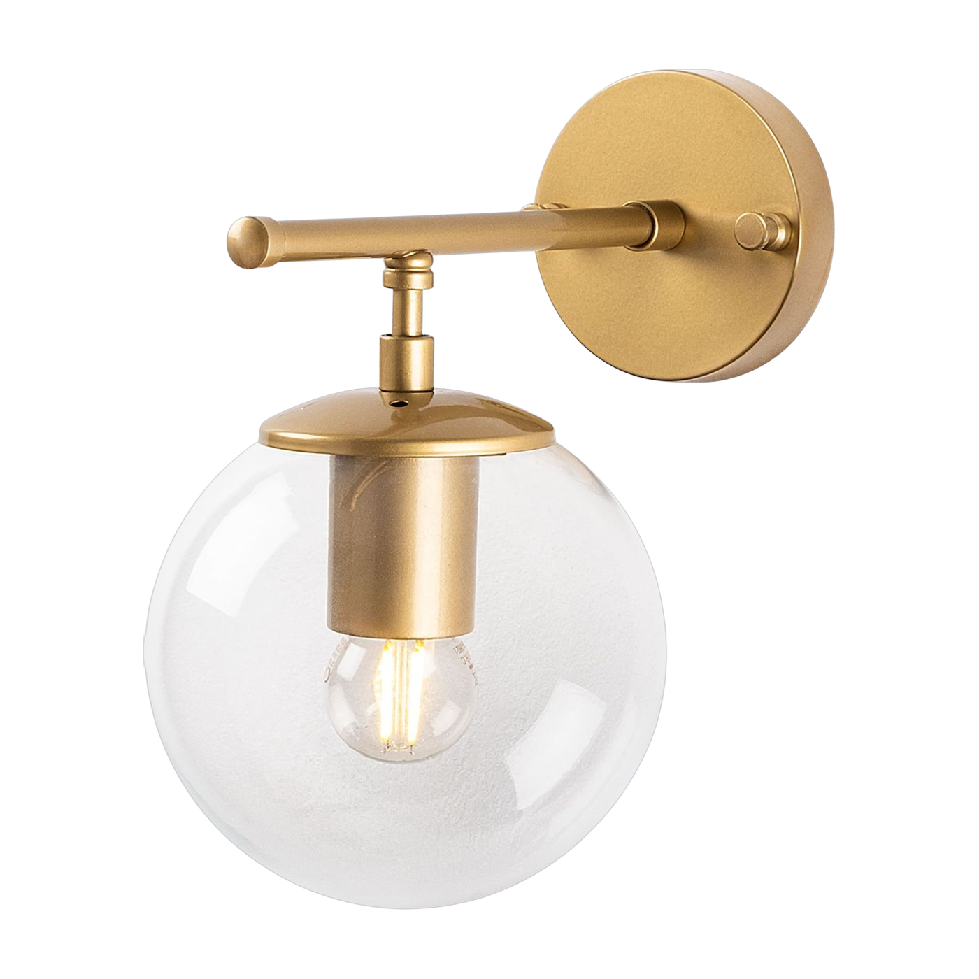 Lampada da parete in acciaio dorato e trasparente 24x15cm Roe - Home Design
