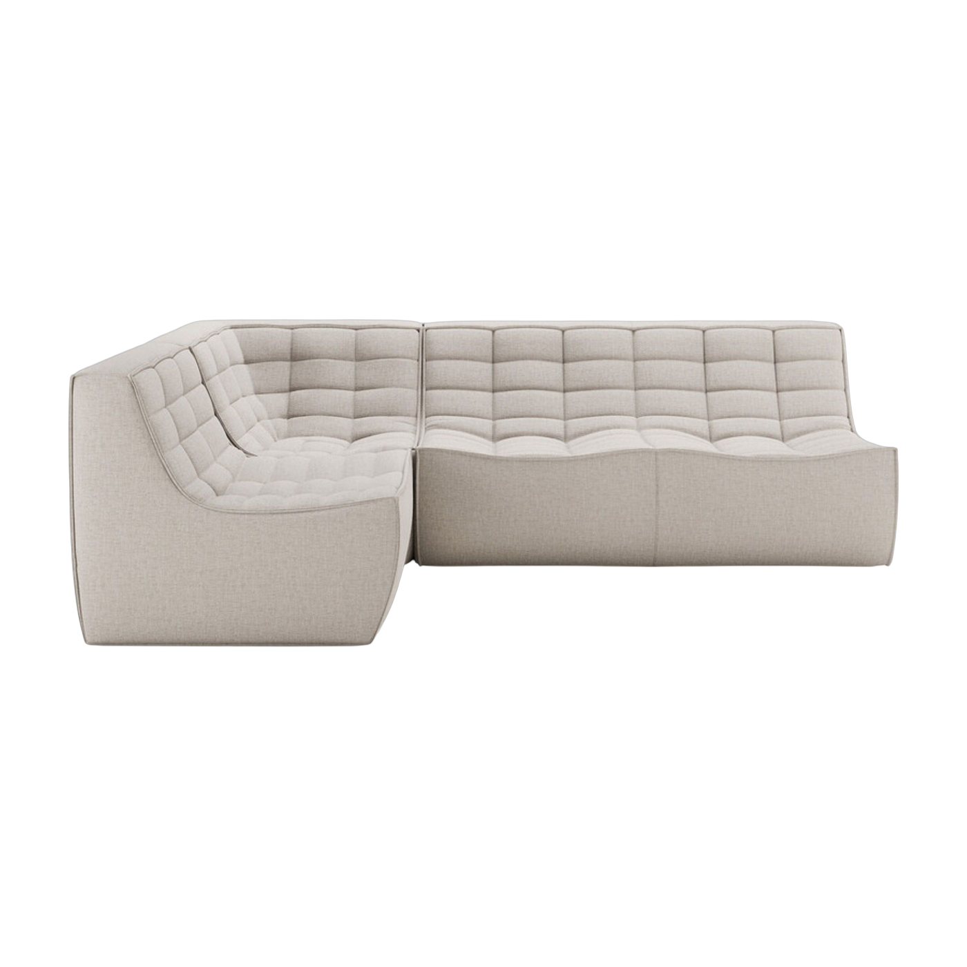 Modulares Ecksofa aus beigem Stoff - Ethnicraft