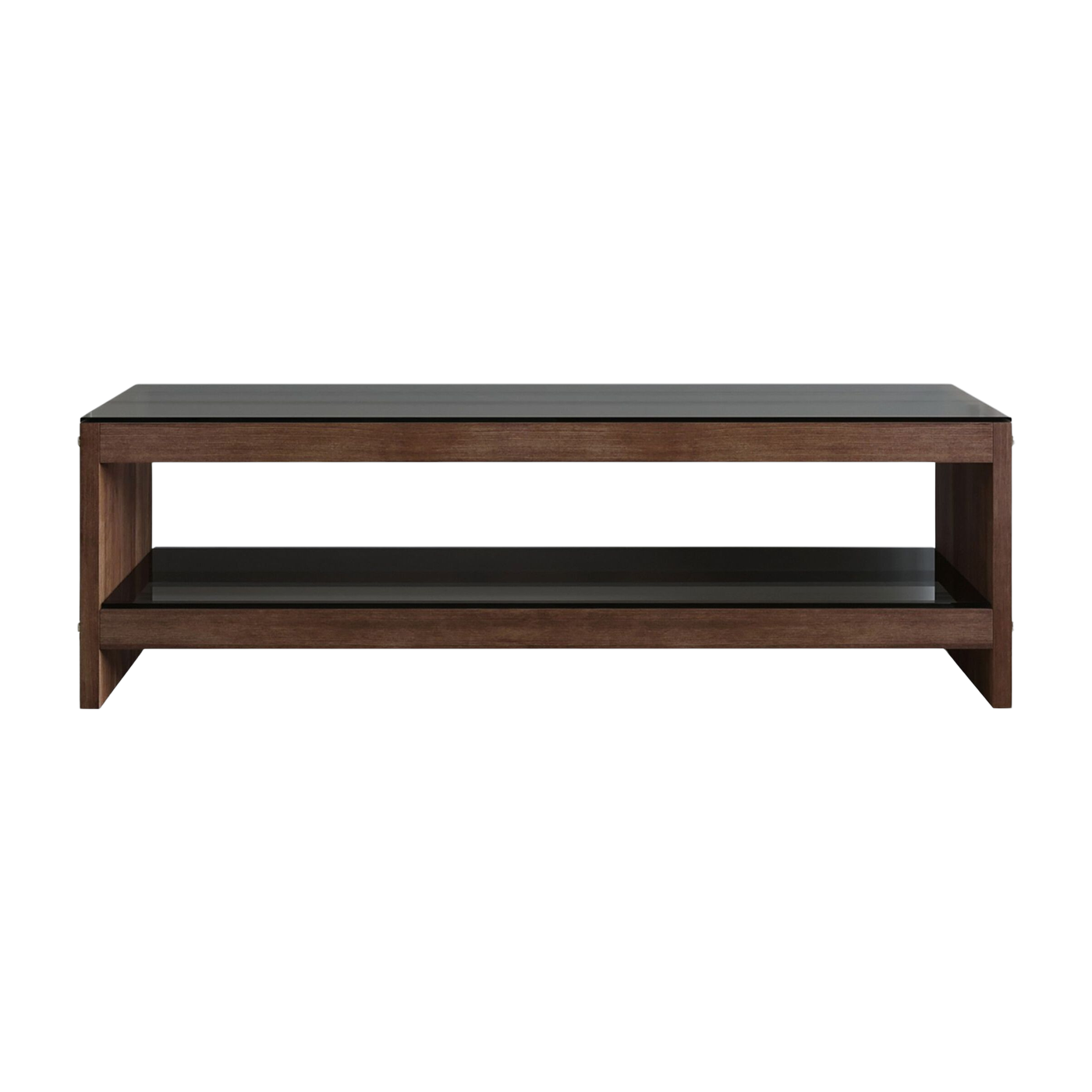Mueble para TV de madera marrón y cristal ahumado 140 x 40 x 45 cm TV300 - Home Design