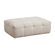 Pouf en tissu blanc crème 120x80x42cm Cady ottoman - Home Design
