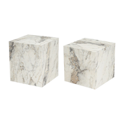 marbre -effect MDF side tables Blues set - Home Design