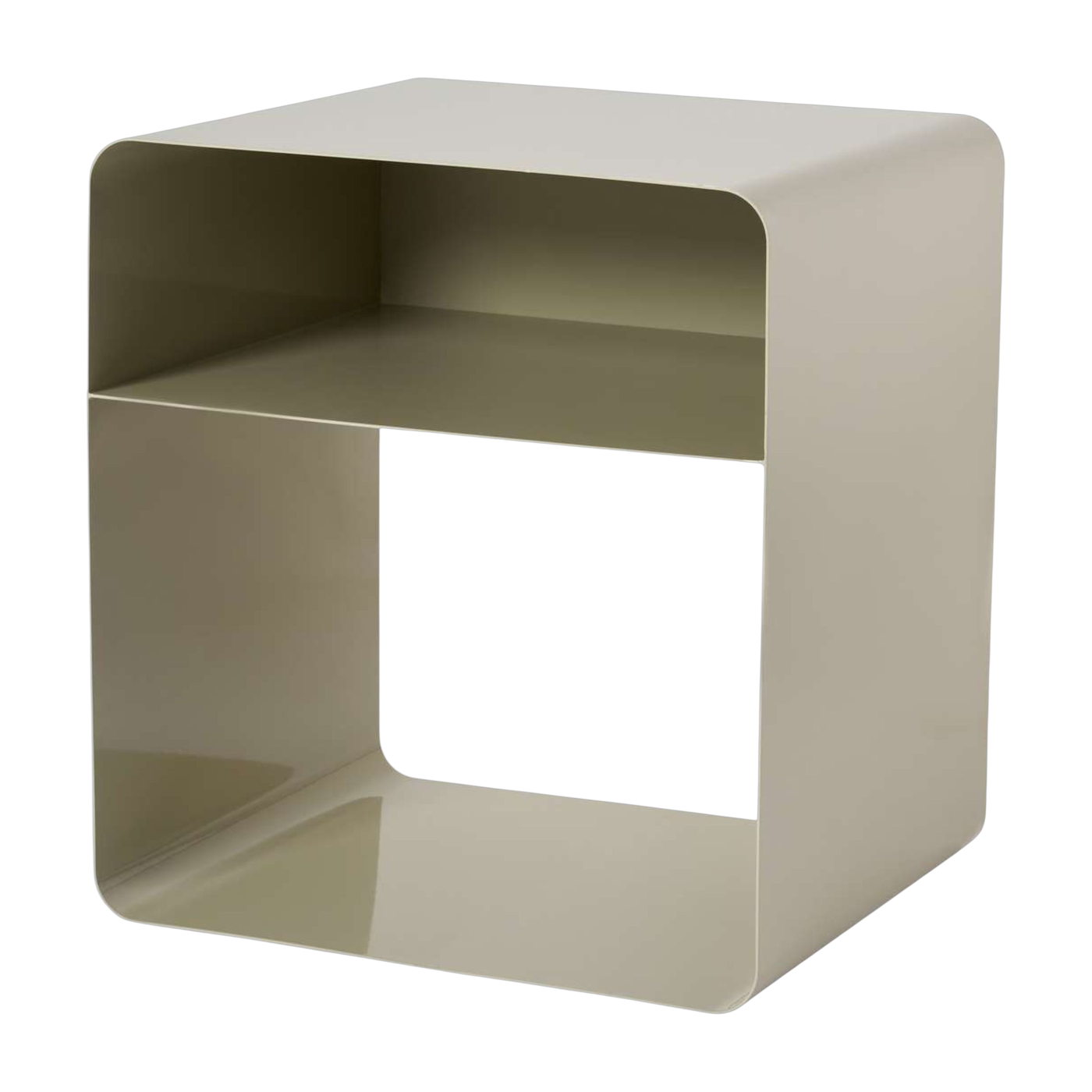 Beistelltisch aus cremefarbenem Metall 45 x 50 x 56 cm Shb – Home Design
