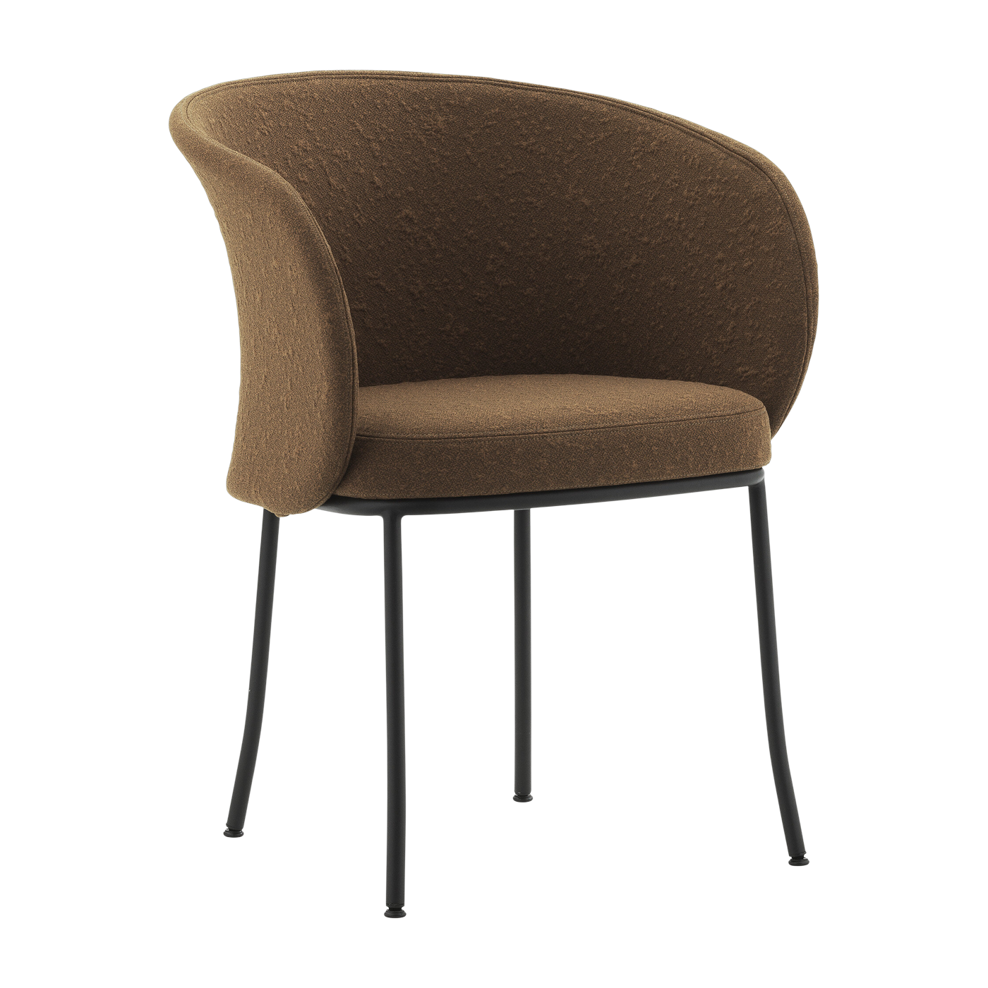 Chaise avec accoudoirs en tissu brandy et acier noir Knit - Normann Copenhagen