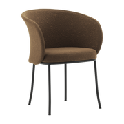 Sedia con braccioli in tessuto brandy e acciaio nero Knit - Normann Copenhagen