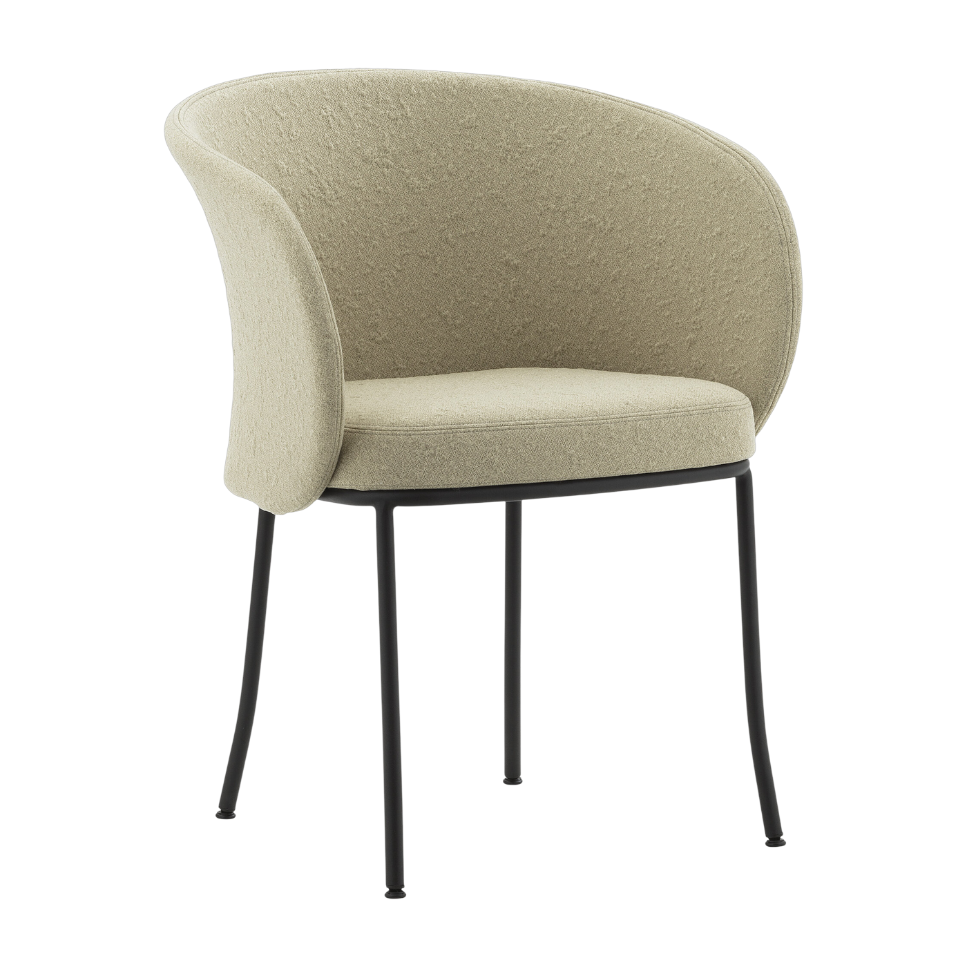 Sedia con braccioli in tessuto beige e acciaio nero Knit - Normann Copenhagen