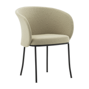 Sedia con braccioli in tessuto beige e acciaio nero Knit - Normann Copenhagen
