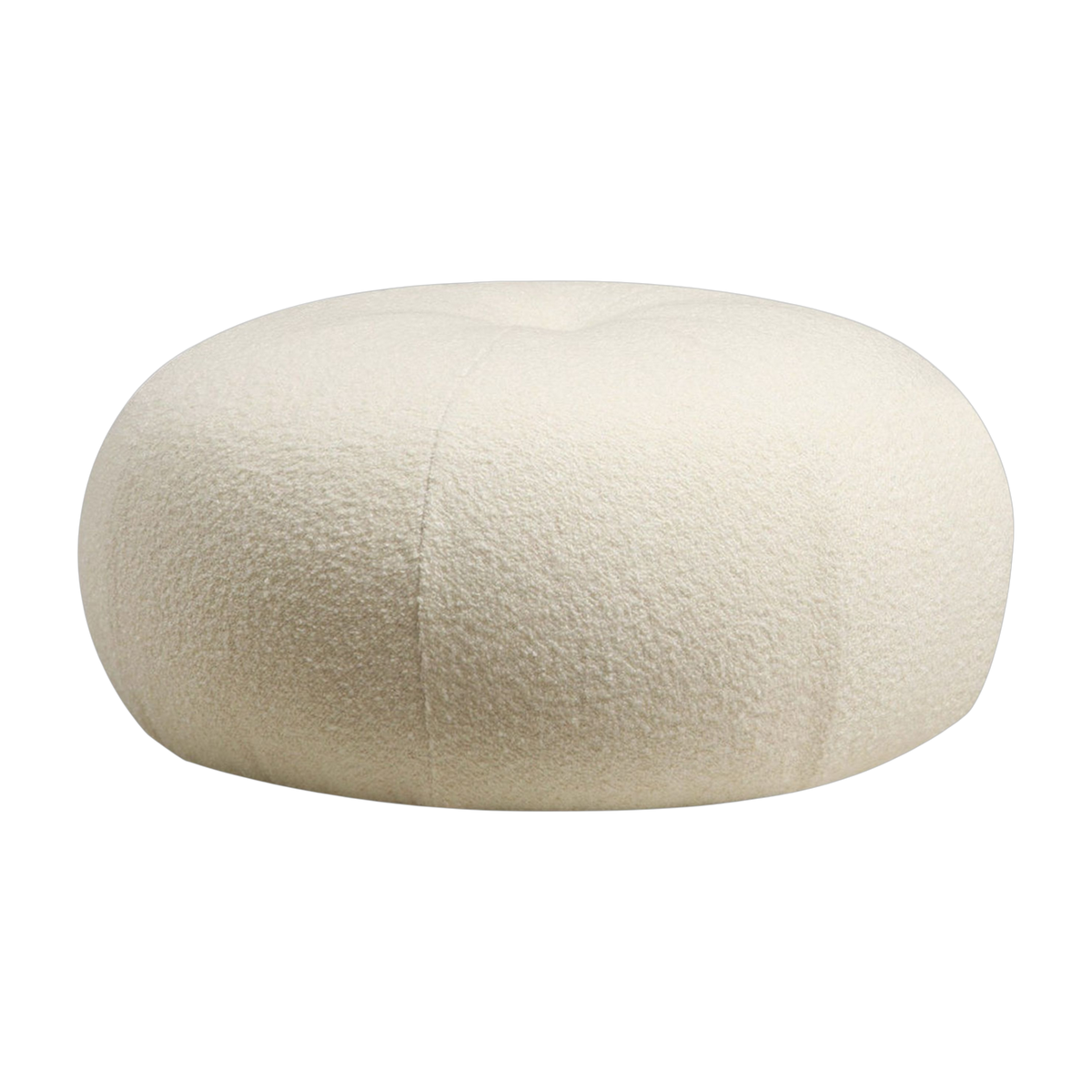 Pouf rond en tissu blanc 55x35cm Tina - Home Design