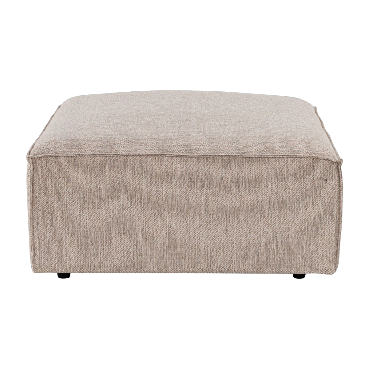 Pouf rectangulaire en tissu beige sable 95x45x80cm Sora - Home Design