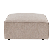 Rectangular pouf in sand beige fabric 95x45x80cm Sora - Home Design