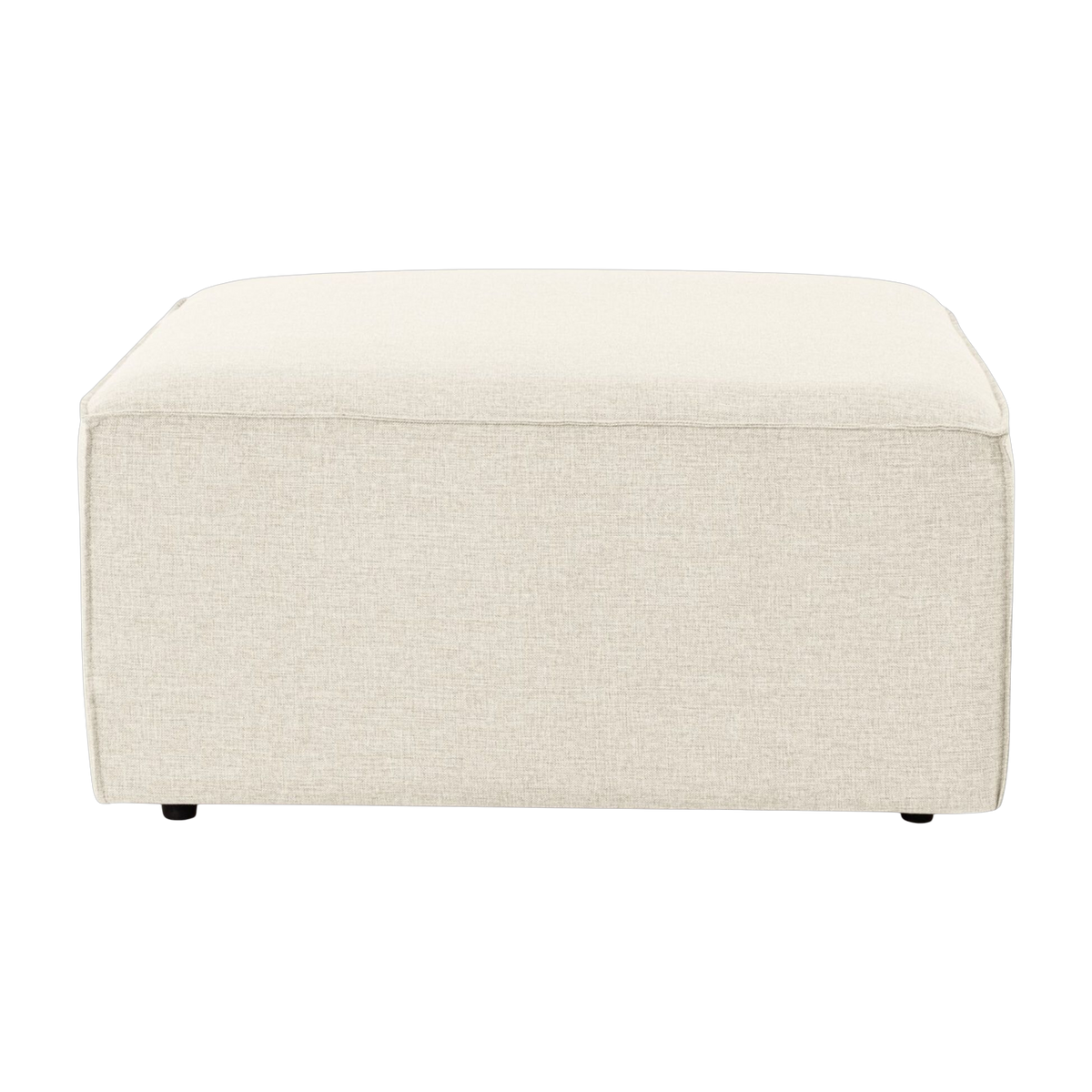 Pouf carré en tissu blanc 85x43cm Fora - Home Design
