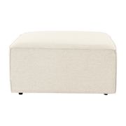 Fora - 85x43cm square pouf in white fabric - Home Design