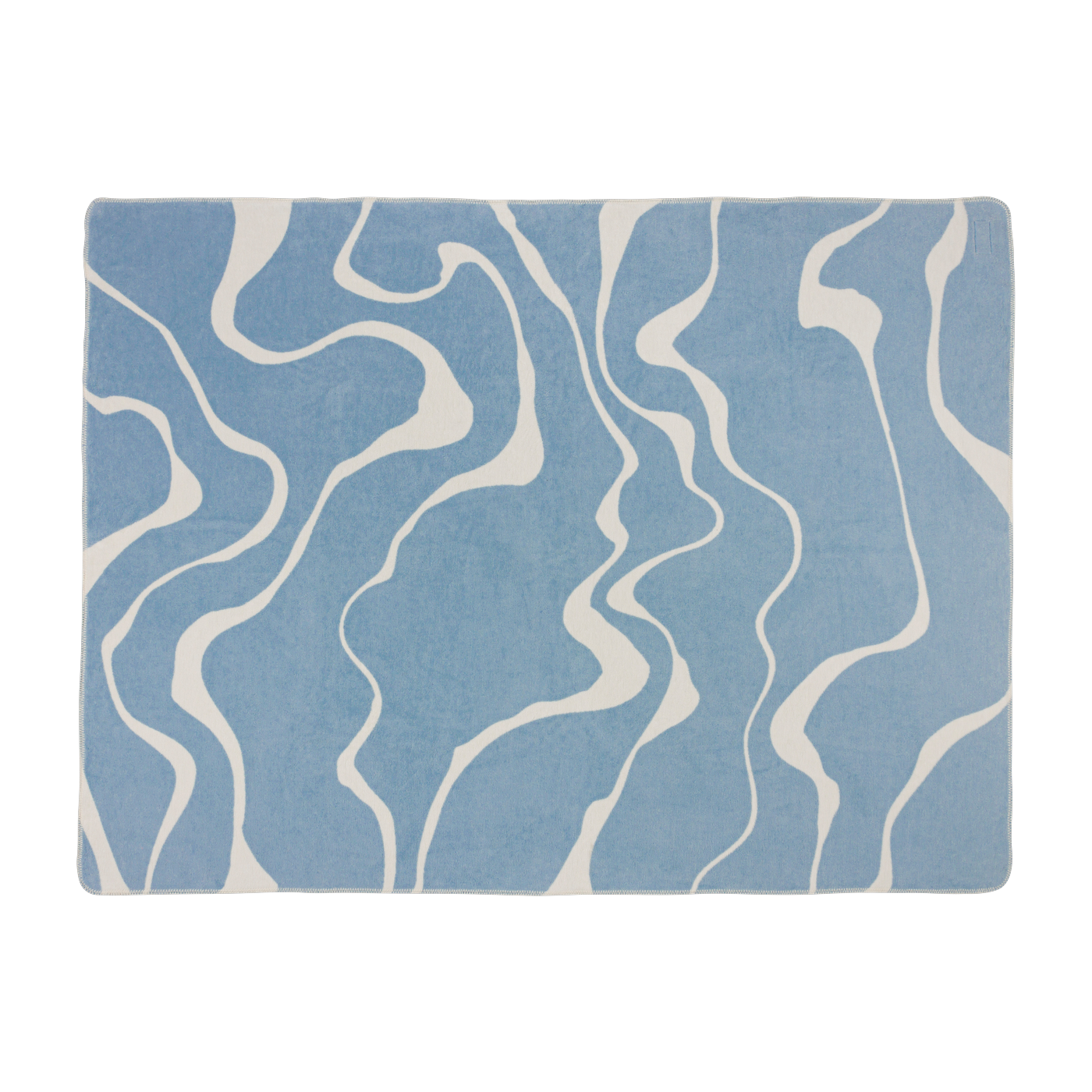 Frosted blue cotton throw 200x150cm Felu - Noo. ma