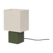 Lampe de table en hêtre massif vert et abat jour en coton 23x39cm Zam - Noo.ma