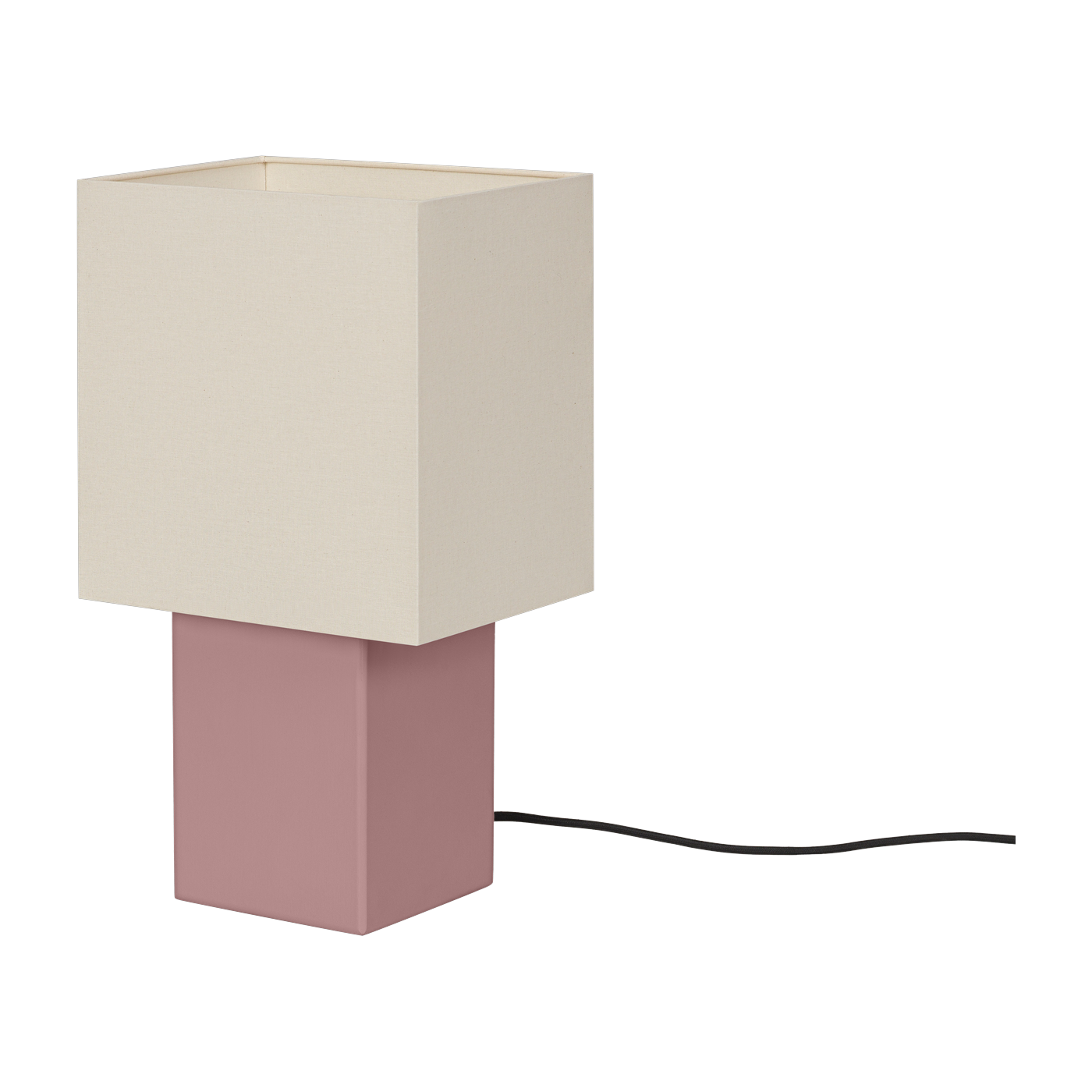 Lampada da tavolo in faggio massiccio rosa e paralume in cotone 23x39cm Zam - Noo. ma