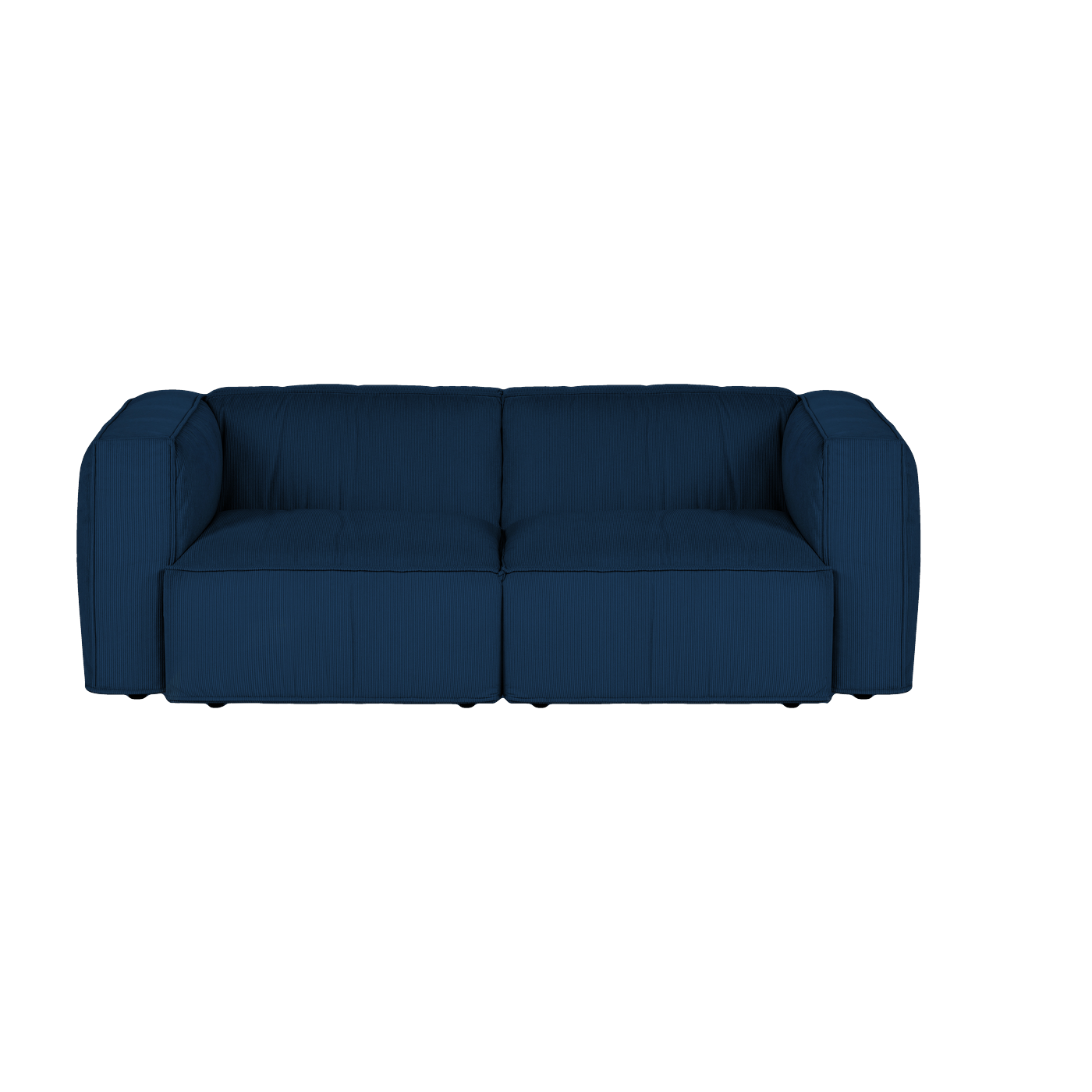 Canapé en tissu bleu atlantique trois places 243x73cm Lobi- Noo.ma