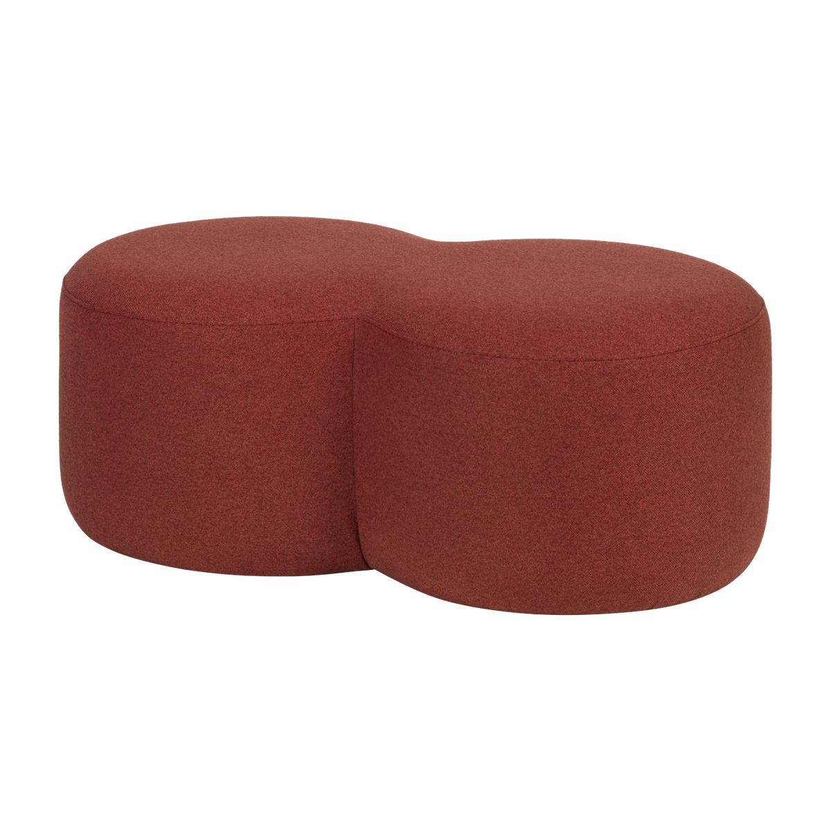 Pouf en polyester rouge coquelicot 88x50x36,5cm Umbo - Noo.ma