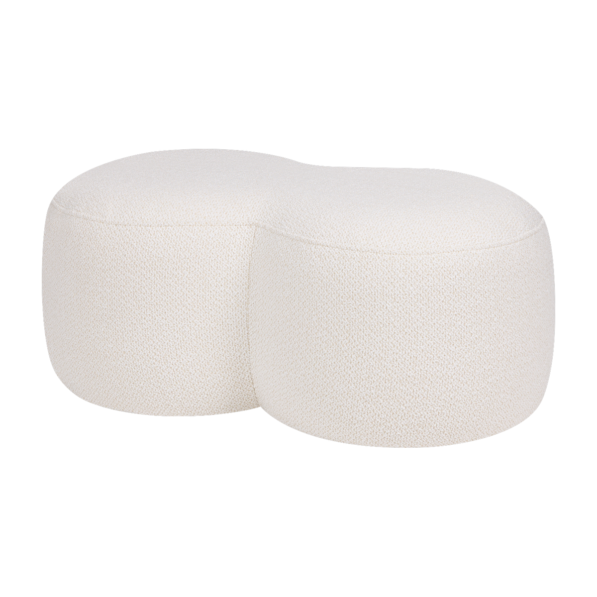 Pouf en polyester beige bouclé 88x50x36,5cm Umbo - Noo.ma
