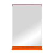 Miroir mural en chêne massif orange et violet 75x50cm Lun - Noo.ma