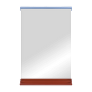 Specchio da parete in rovere massello rosso e blu 75x50cm Lun - Noo. ma