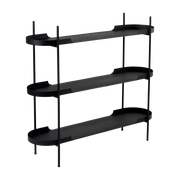 Scaffale arrotondato in metallo nero 120x34x104cm - Home Design