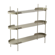 Rounded taupe metal shelf 120x34x104cm - Home Design