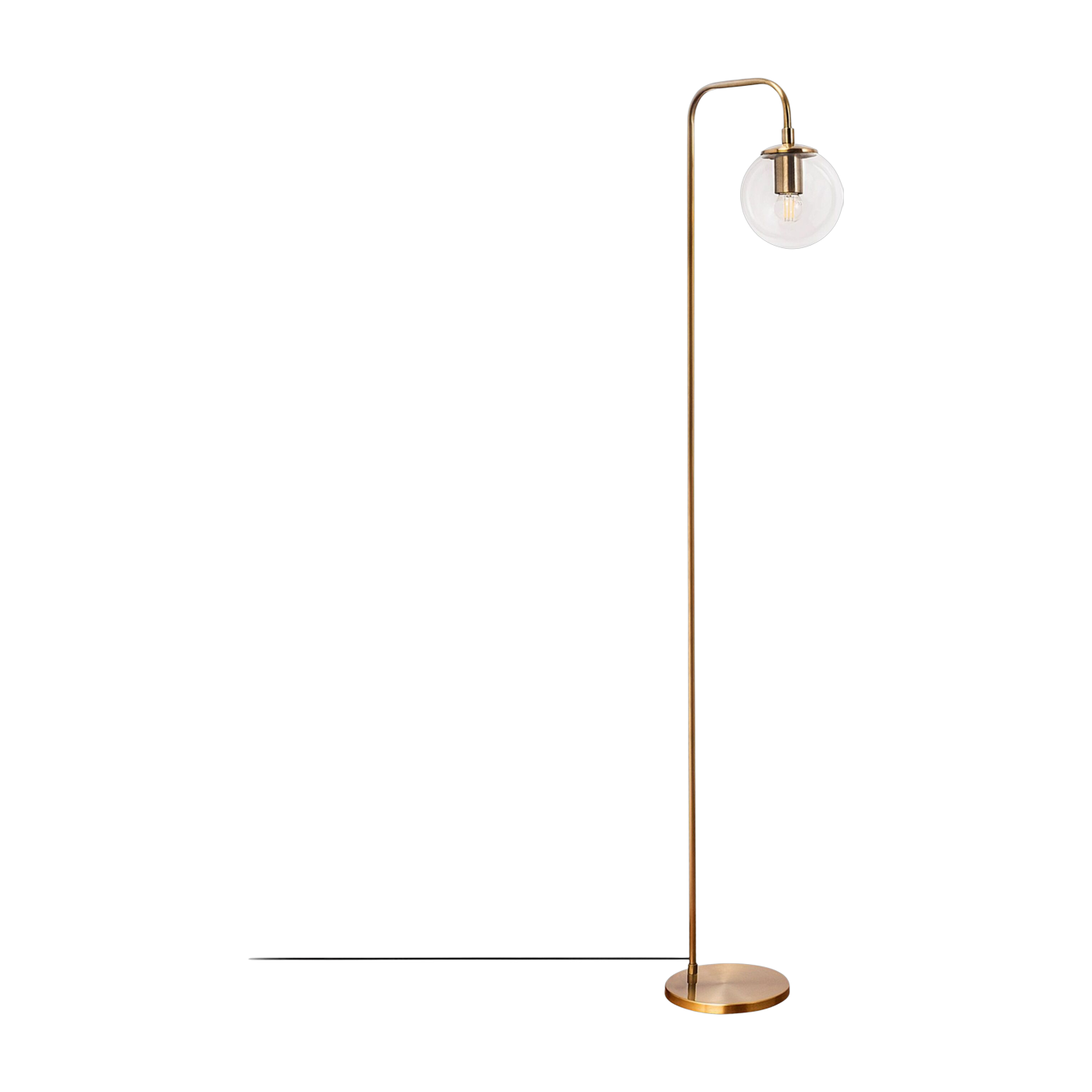 Lampada da terra in metallo ramato dorato 27x146cm Viran - Home Design