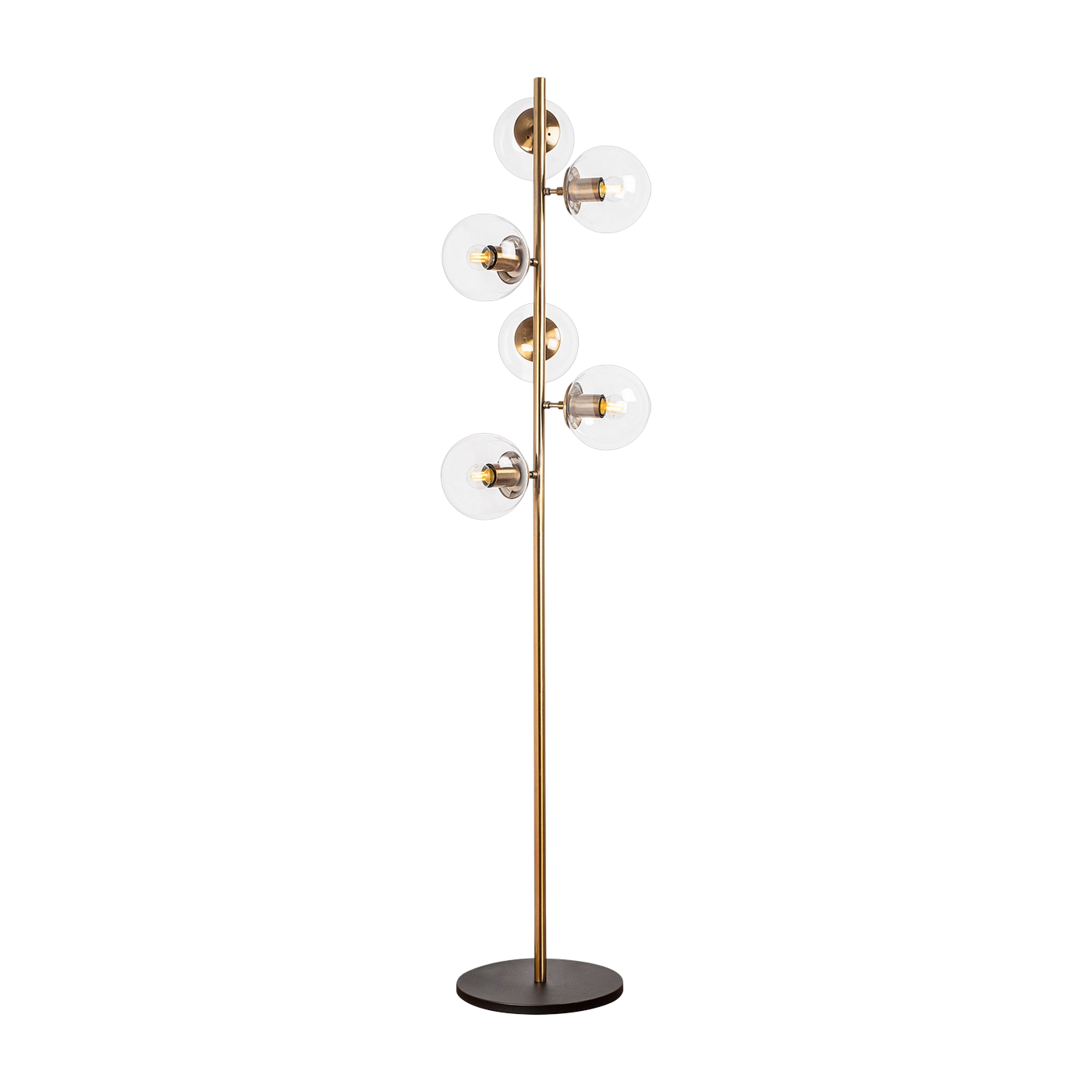 Lampada da terra in metallo e vetro trasparen globes e 35x163cm Fazil - Home Design