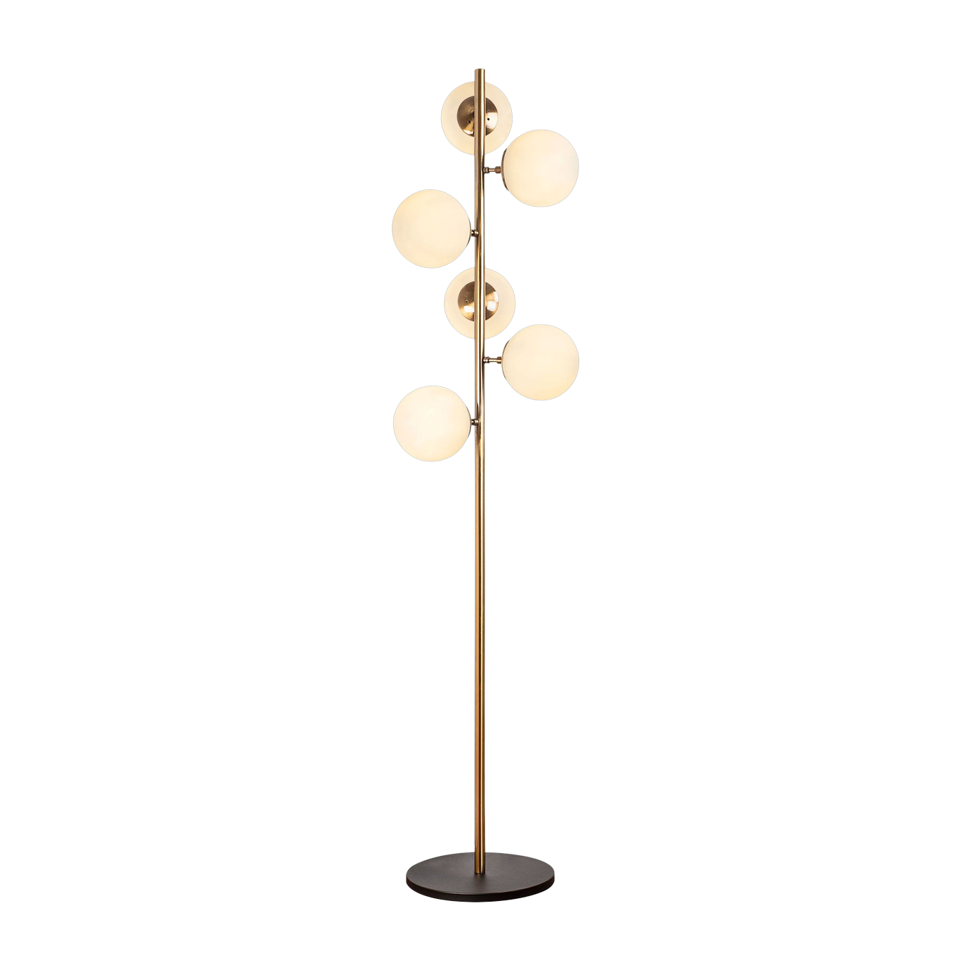 Lampada da terra in metallo, base nera e vetro opac globes e 35x163cm Fazil - Home Design