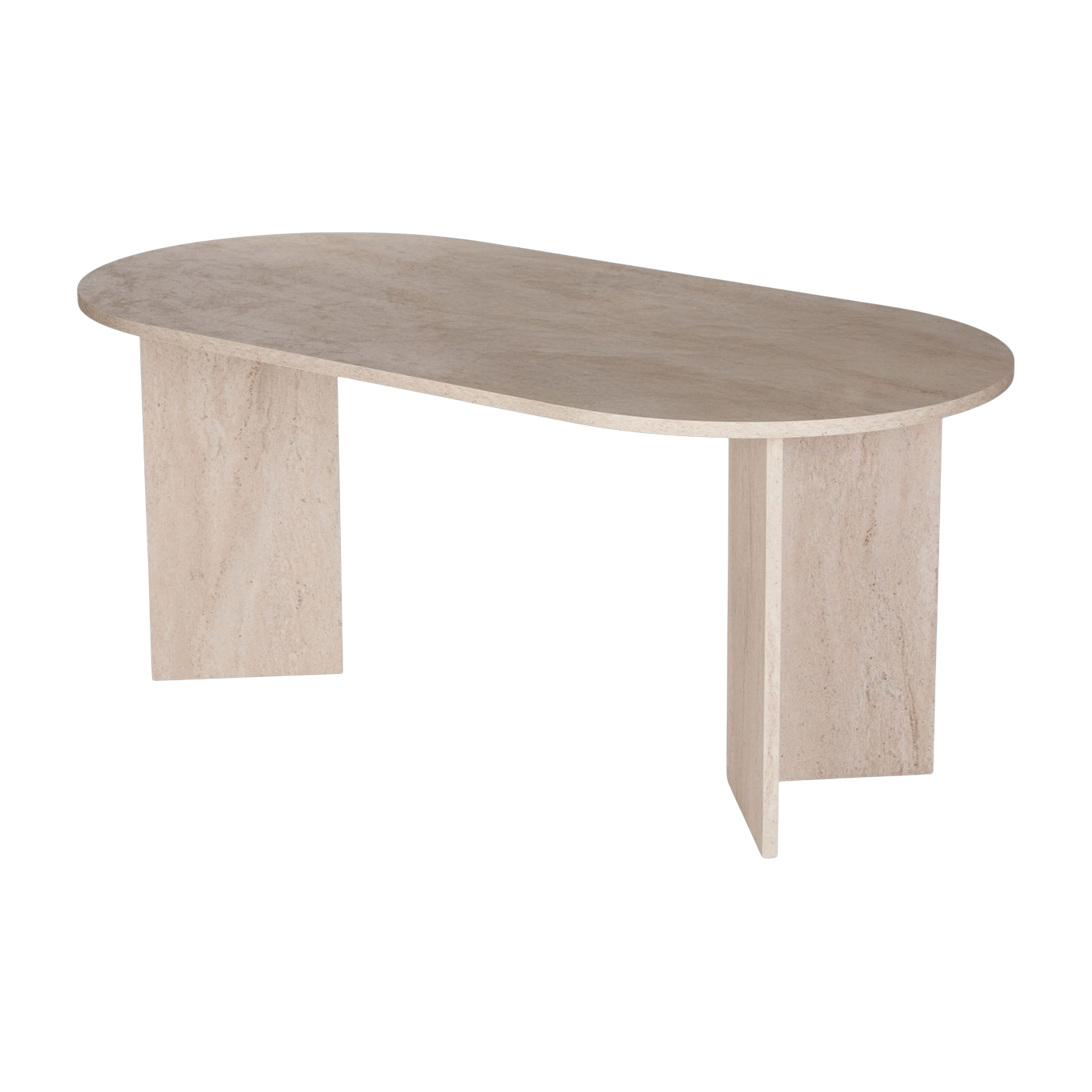 Tavolo da pranzo in melamina effetto travertino 180x89, 5x75cm Sablin - Home Design
