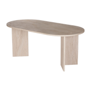 Travertine-effect melamine dining table 180x89. 5x75cm Sablin - Home Design