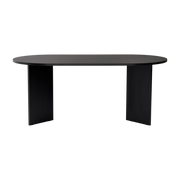Black melamine dining table 180x89. 5x75cm Sablin - Home Design