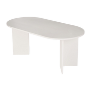 White melamine dining table 180x89. 5x75cm Sablin - Home Design