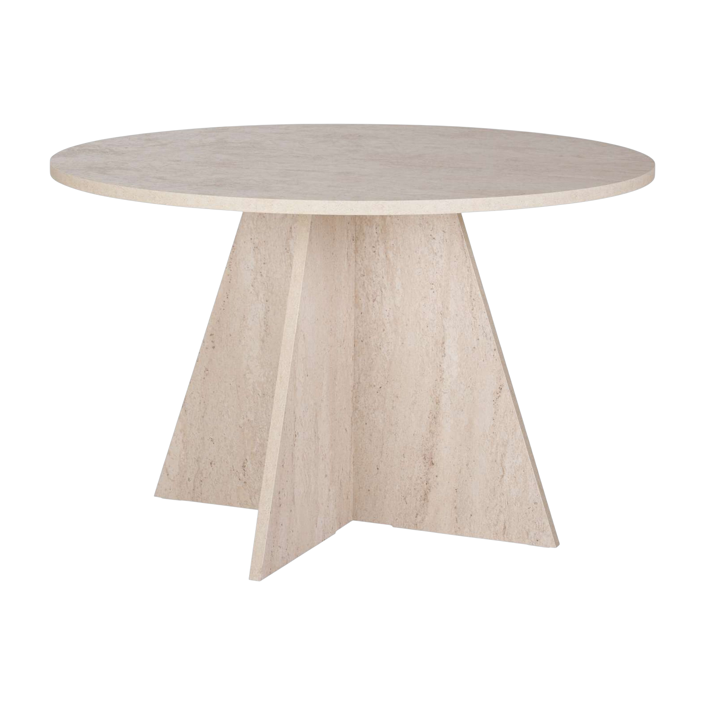 Tavolo da pranzo ronde o in melamina effetto travertino 120x75cm Virella - Home Design